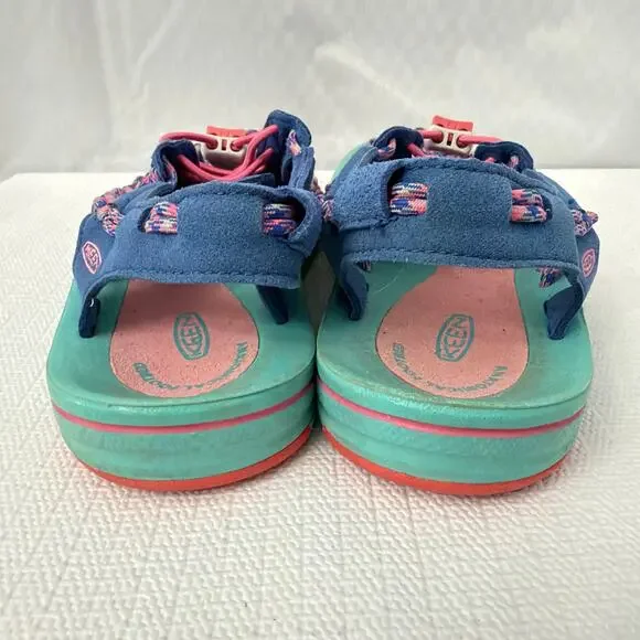 Keen Sandals Womens Size 7.5 Uneek Water Shoes Bungee Cord Slip On Blue Pink - Picture 7 of 11